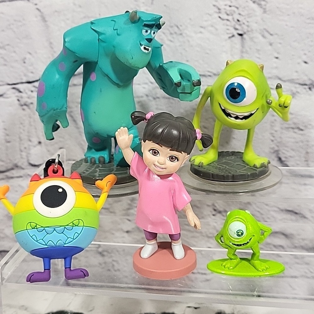 Disney Pixar Monsters Inc Figures Sully Mike Wasowski‎ Boo Infinity Rainbow Clip